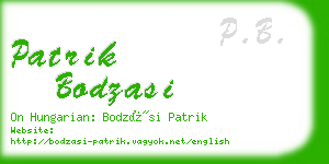 patrik bodzasi business card